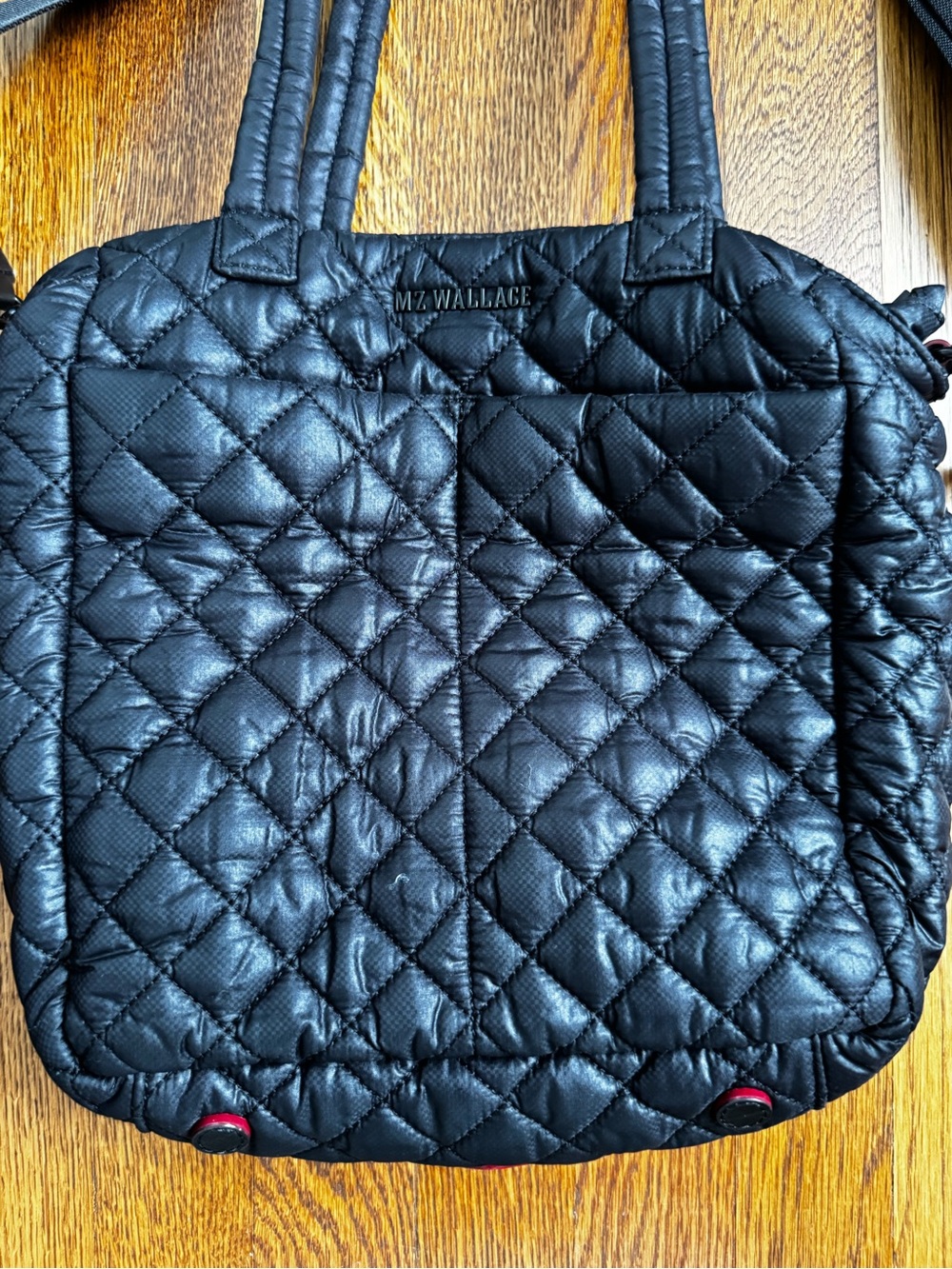 MZ Wallace Black Quilted Shoulder Tote with Removable Strap - Picture 2 of 7